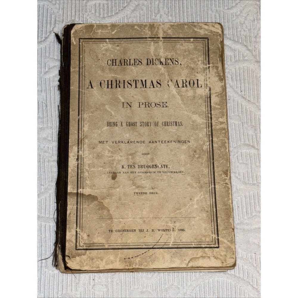 Antique 1895 Charles Dickens A Christmas Carol Being A Ghost…2nd Ed. Book